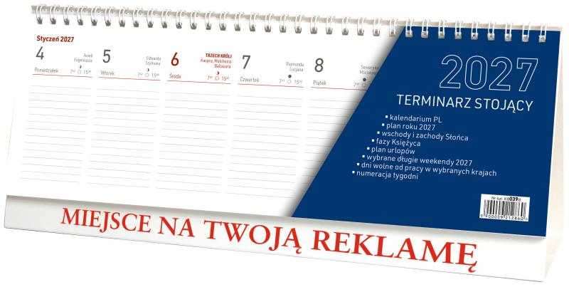 KALENDARZ TERMINARZ STOJĄCY 2027