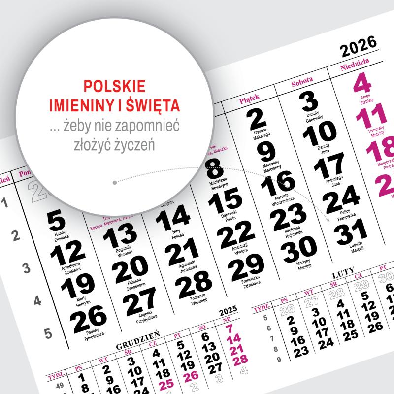 KALENDARZ MIESIĘCZNY AREX