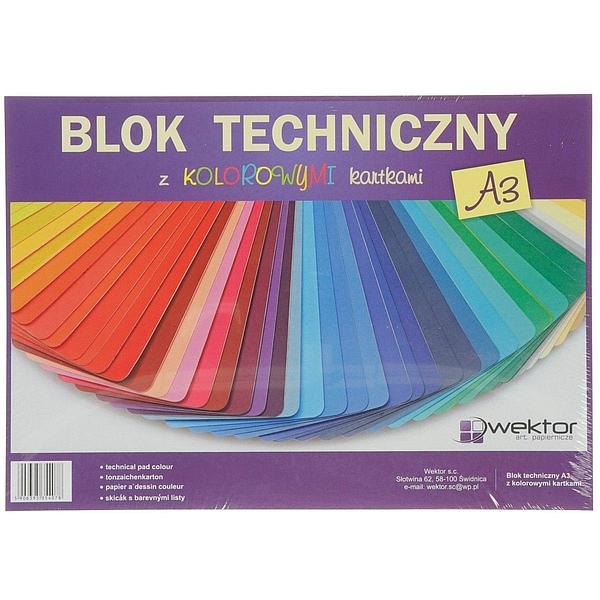 BLOK TECHNICZNY A3 KOLOR