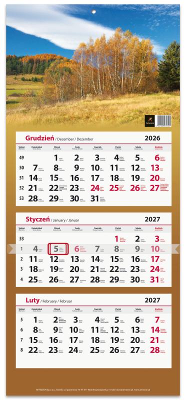 KALENDARZ TRÓJDZIELNY 2027