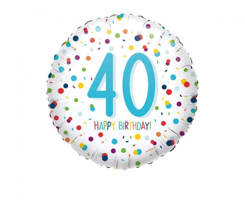 BALON FOLIOWY 18CALI CONFETTI BDAY 40