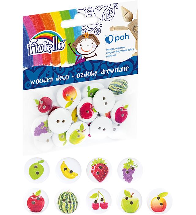 OZDOBY DREWNO GR-WD607 GUZIKI OWOCE A 20