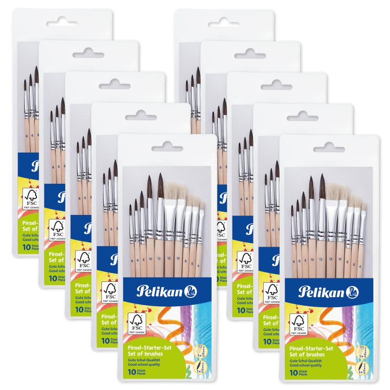 ZESTAW PĘDZLI PELIKAN 5 SZCZECINA + 5KU