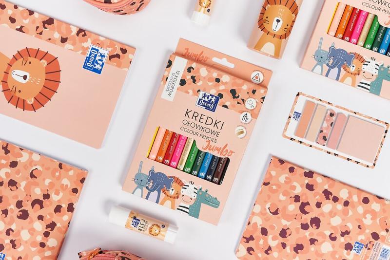 KREDKI 12 OŁÓWKOWE OXFORD KIDS JUMBO