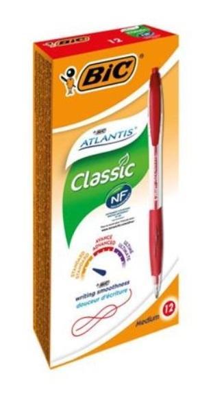 DŁUGOPIS BIC ATLANTIS CZERWONY A12