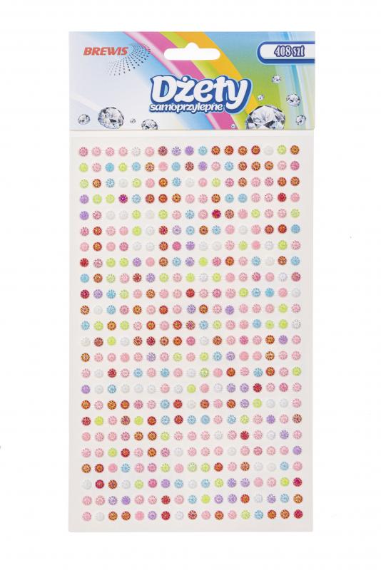 DŻETY SAMOPRZYLEPNE 3MM KWIATKI DS1