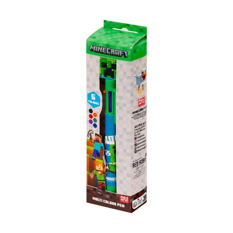 DŁUGOPIS ASTRA 6 - KOLOROWY Z OZDOBNĄ KOŃCÓWKĄ MINECRAFT - 1