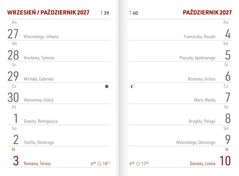 KALENDARZ KIESZONKOWY A7 PCV 2027