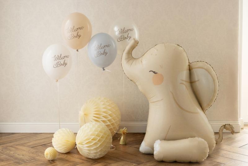 BALON FOLIOWY SŁONIK 84X90CM BEŻOWY