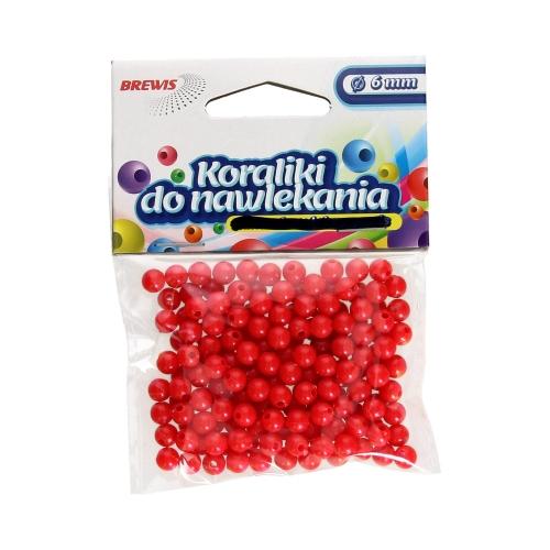 KORALIKI DO NAWLEKANIA 6MM CZERWONE BREWIS WALENTYNKI