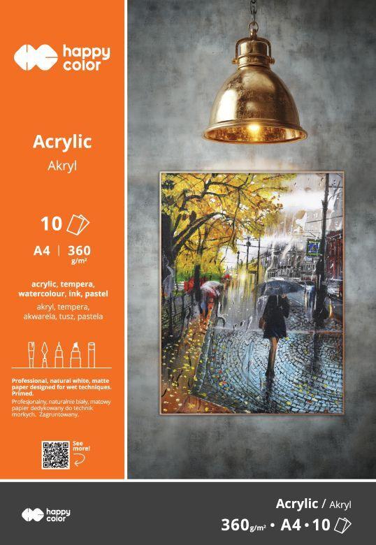 BLOK DO AKRYLU ART A4/10 360G HAPPY COLOR