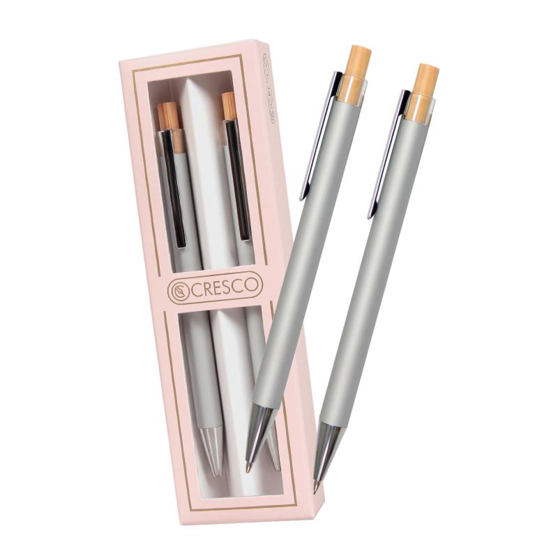 DŁUGOPIS + OŁÓWEK DYPLOMAT W ETUI 28 DY-01 SREBRNY