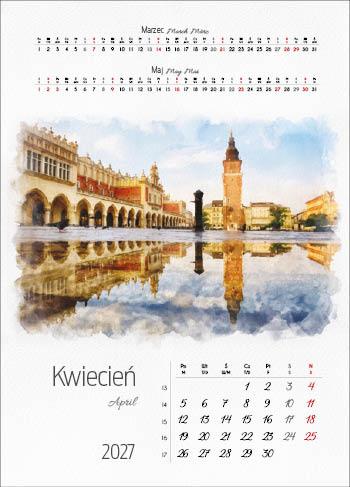 KALENDARZ WIELOPLANSZOWY POLSKA W AKWARELI JOTAN STANDARD