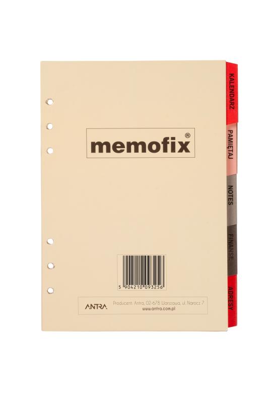 WKŁAD DO ORGANIZERA A5 MEMOFIX KOMPLET ANTRA