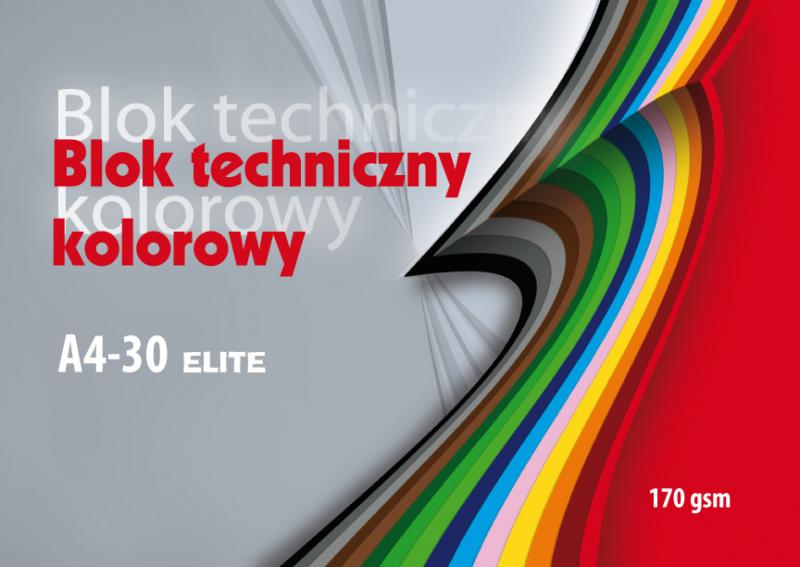 BLOK TECHNICZNY A4/30 KOLOR ELITE KRESKA