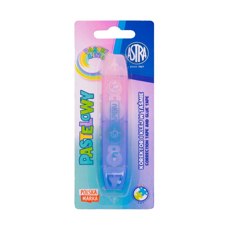 KOREKTOR I KLEJ W TAŚMIE 2W1 ASTRAPEN Pastel Line - 1 szt. blister