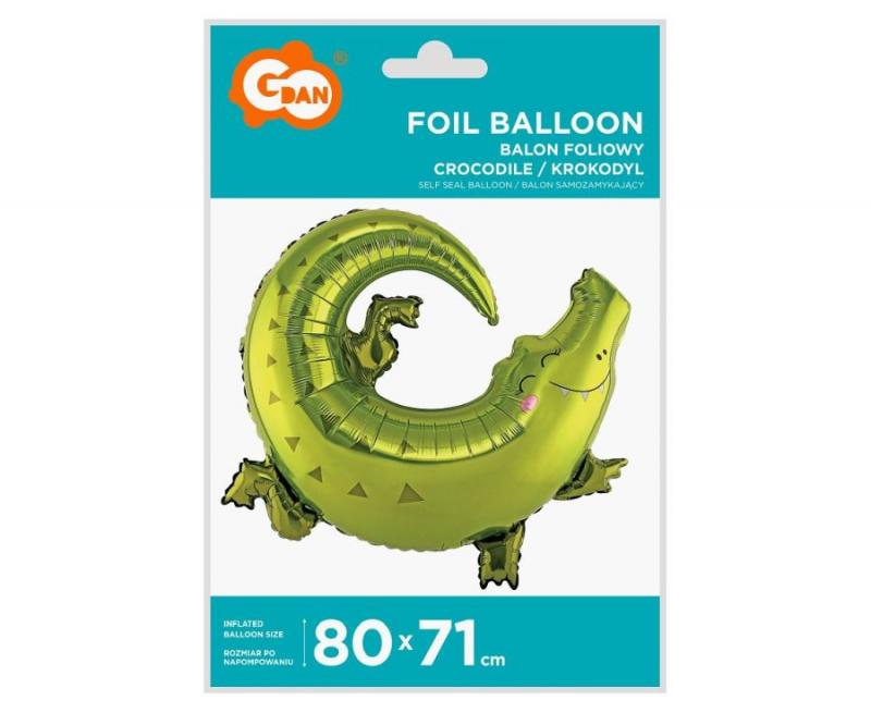 BALON FOLIOWY KROKODYL 80X71CM