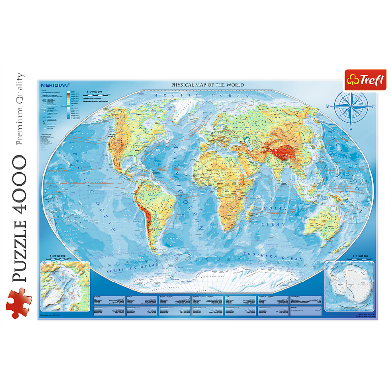 PUZZLE 4000 TREFL WIELKA MAPA FIZYCZNA ŚWIATA