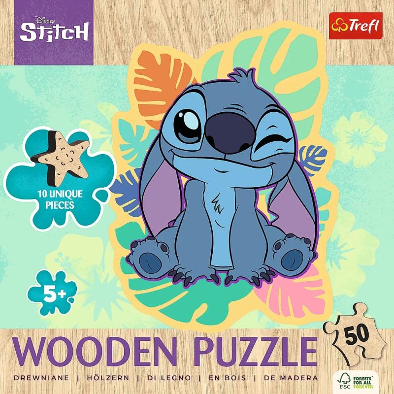 PUZZLE 24 TREFL DREWNO KONTUROWE WESOŁY STITCH