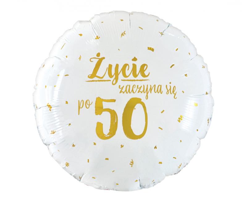 BALON FOLIOWY ŻYCIE ZACZYNA SIĘ PO 50 18'