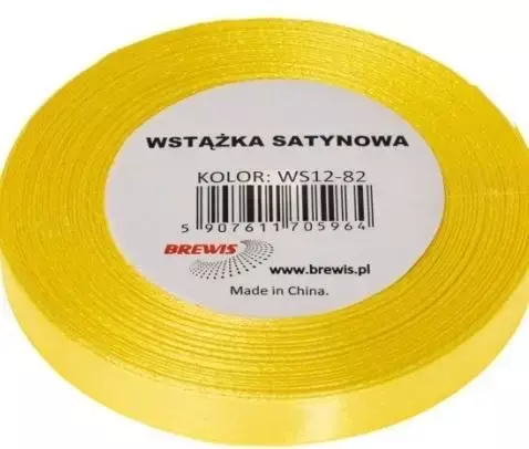 WSTĄŻKA SATYNOWA 25MM/32M 82 KANARKOWY