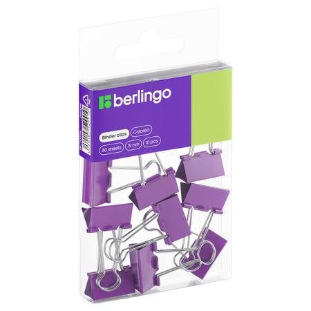 KLIPY DO PAPIERU 19MM FIOLETOWE A/10 80 ARKUSZY BERLINGO