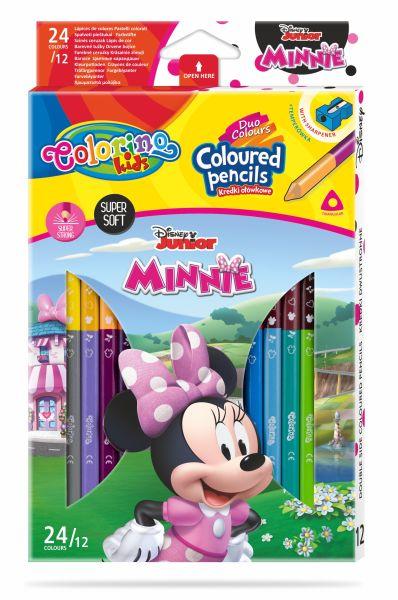 KREDKI OŁÓWKOWE 12/24 COLORINO TRÓJKĄTNE MINNIE