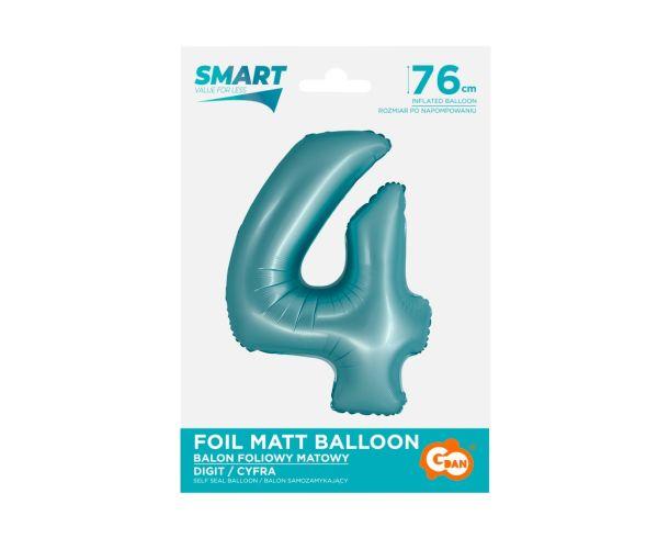 BALON FOLIOWY SMART CYFRA 4 J.NIEBIESKA MAT 76CM