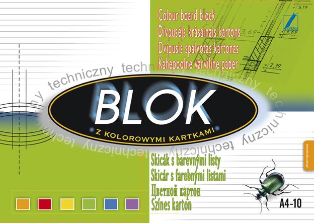 BLOK TECHNICZNY A4/10 KOLOR KRESKA