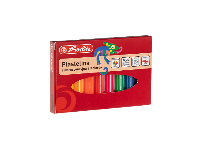 PLASTELINA HERLITZ 8 KOLORÓW FLUO