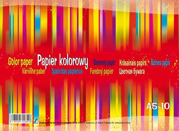 ZESZYT PAPIERÓW KOLOROWYCH A5/32 KRESKA