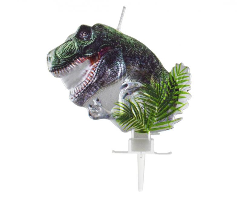 ŚWIECZKA DINOZAUR METALICZNA