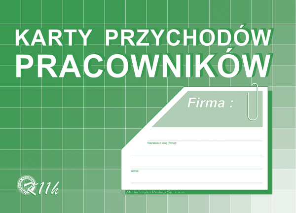 DRUK M KARTA PRZYCHODÓW PRACOWNIKÓW A4