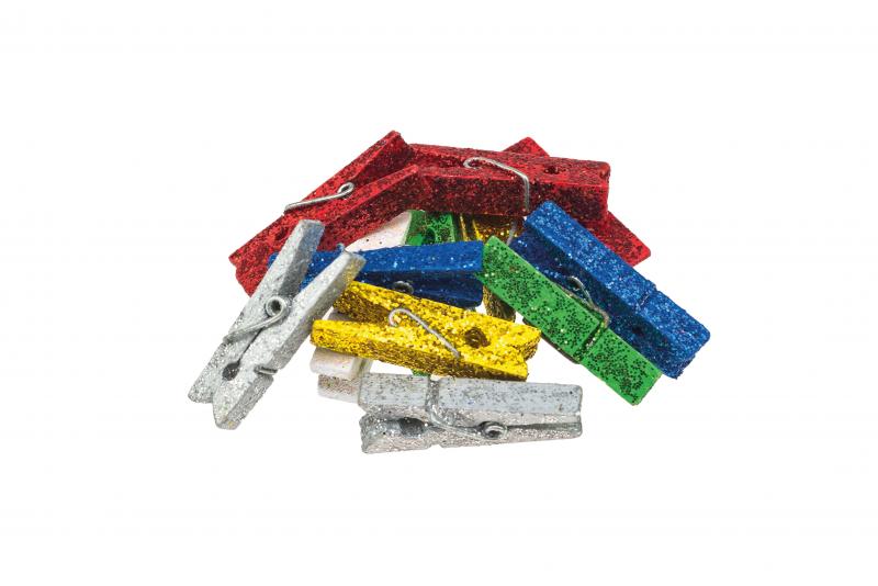 KLAMERKI OZDOBNE 3.5CM BROKATOWE MIX BREWIS