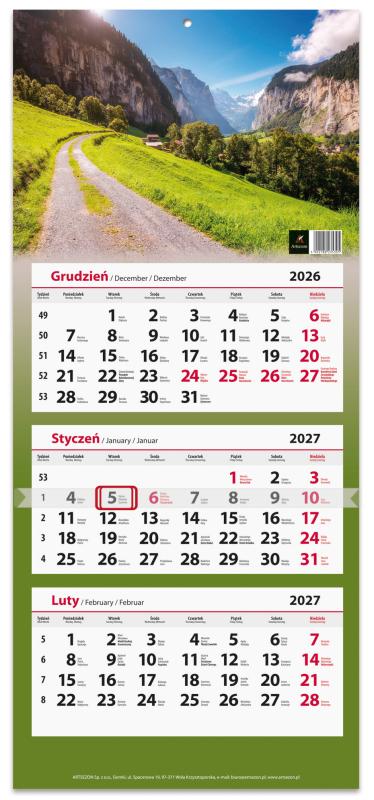 KALENDARZ TRÓJDZIELNY 2027