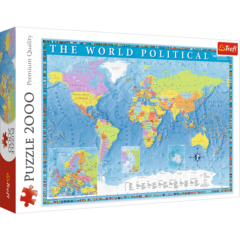 PUZZLE 2000 TREFL POLITYCZNA MAPA ŚWIATA