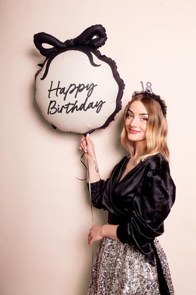 BALON FOLIOWY PASTYLKA HAPPY BIRTHDAY 47.5X45CM MIX