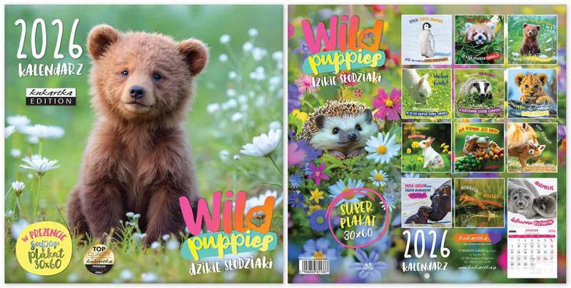 KALENDARZ ŚCIENNY CLASSIC Q WILD PUPPIES